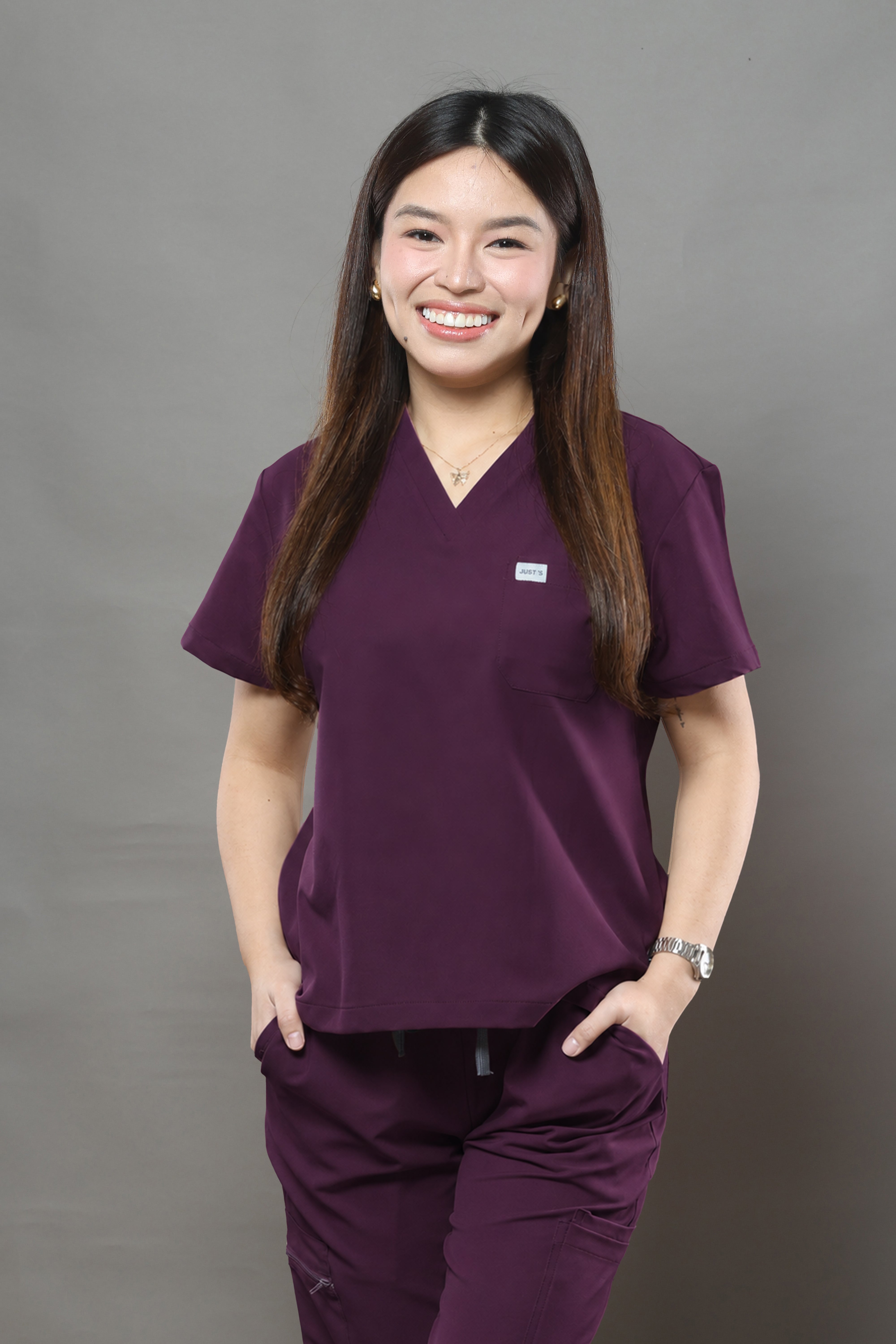 WMNS Premium Stretch  Scrub Set – PLUM