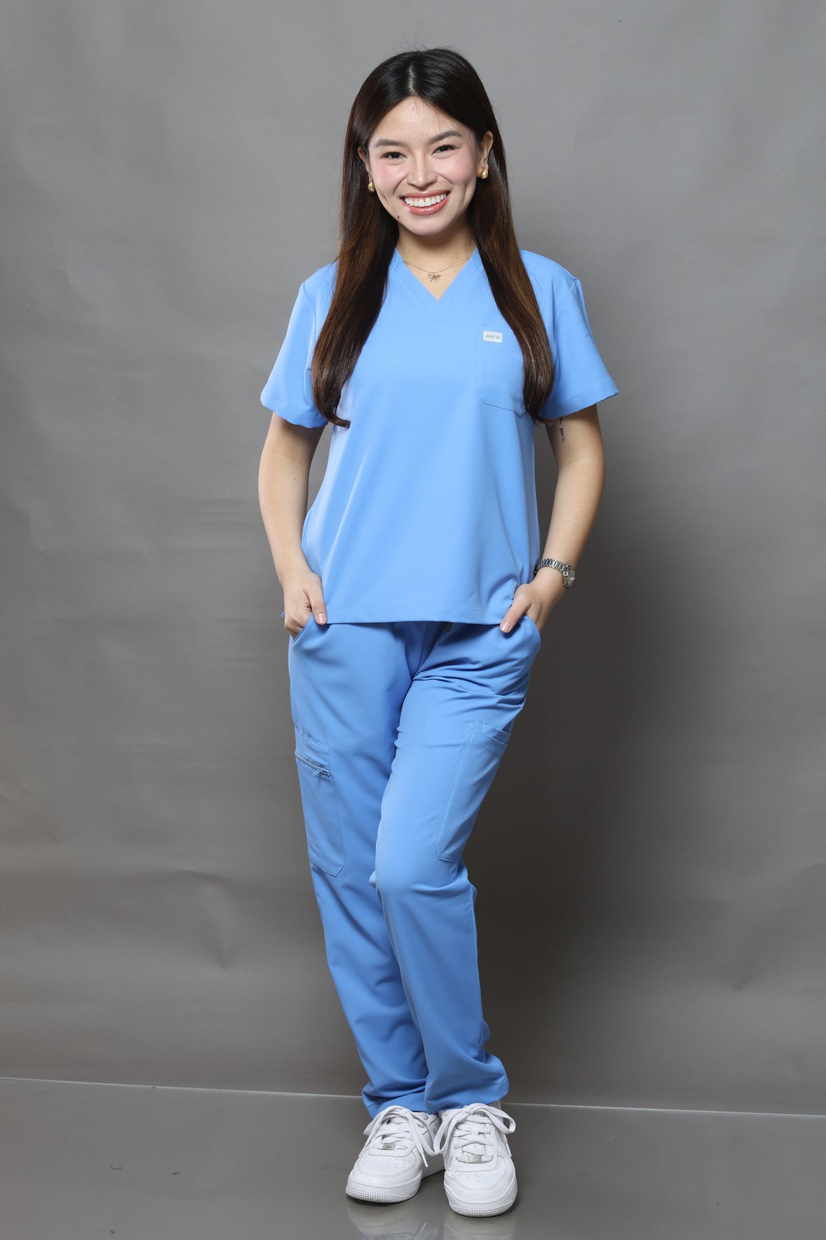 WMNS Premium Stretch  Scrub Set – POWDER BLUE