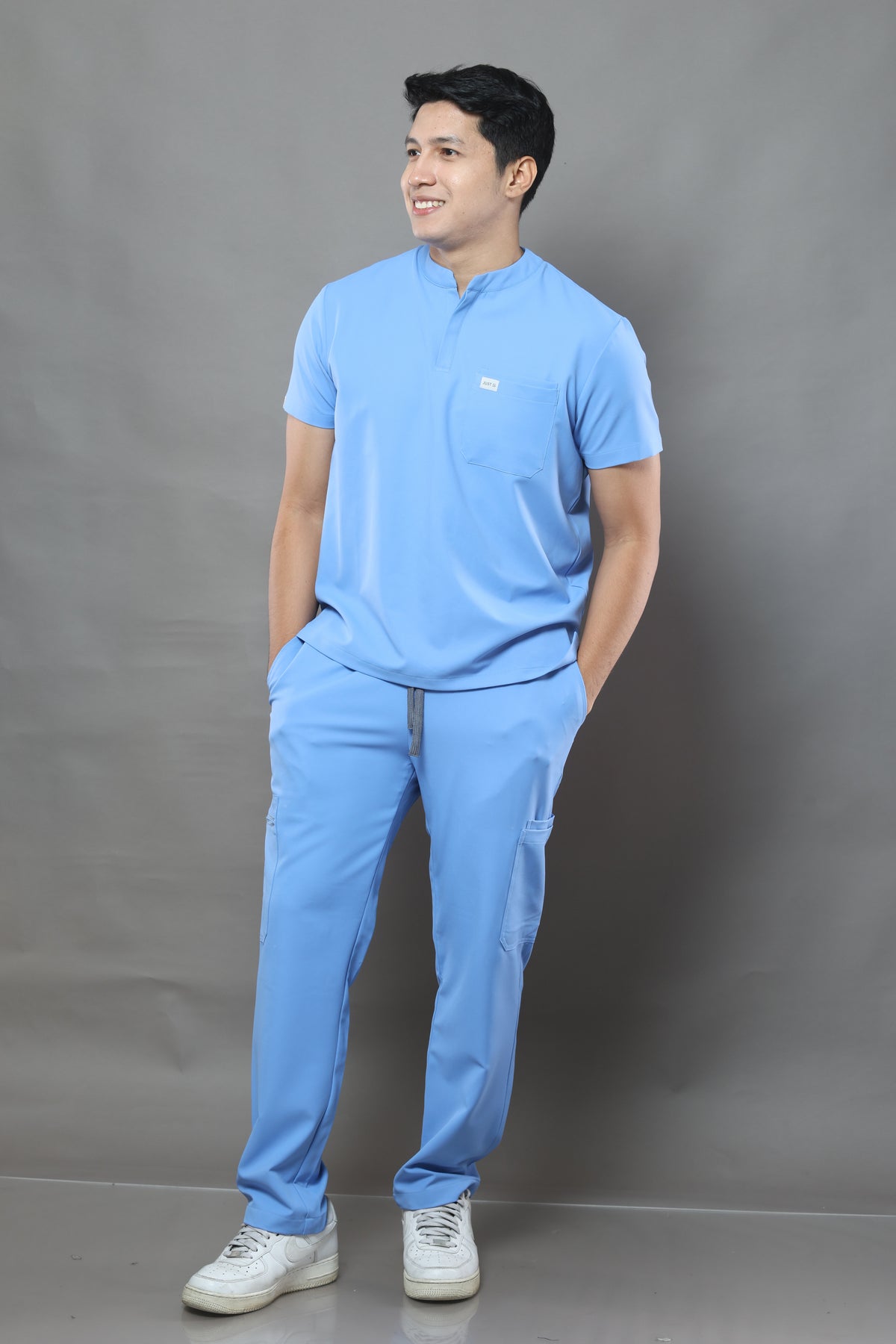 MENS Premium Stretch Scrub Set – POWDER BLUE