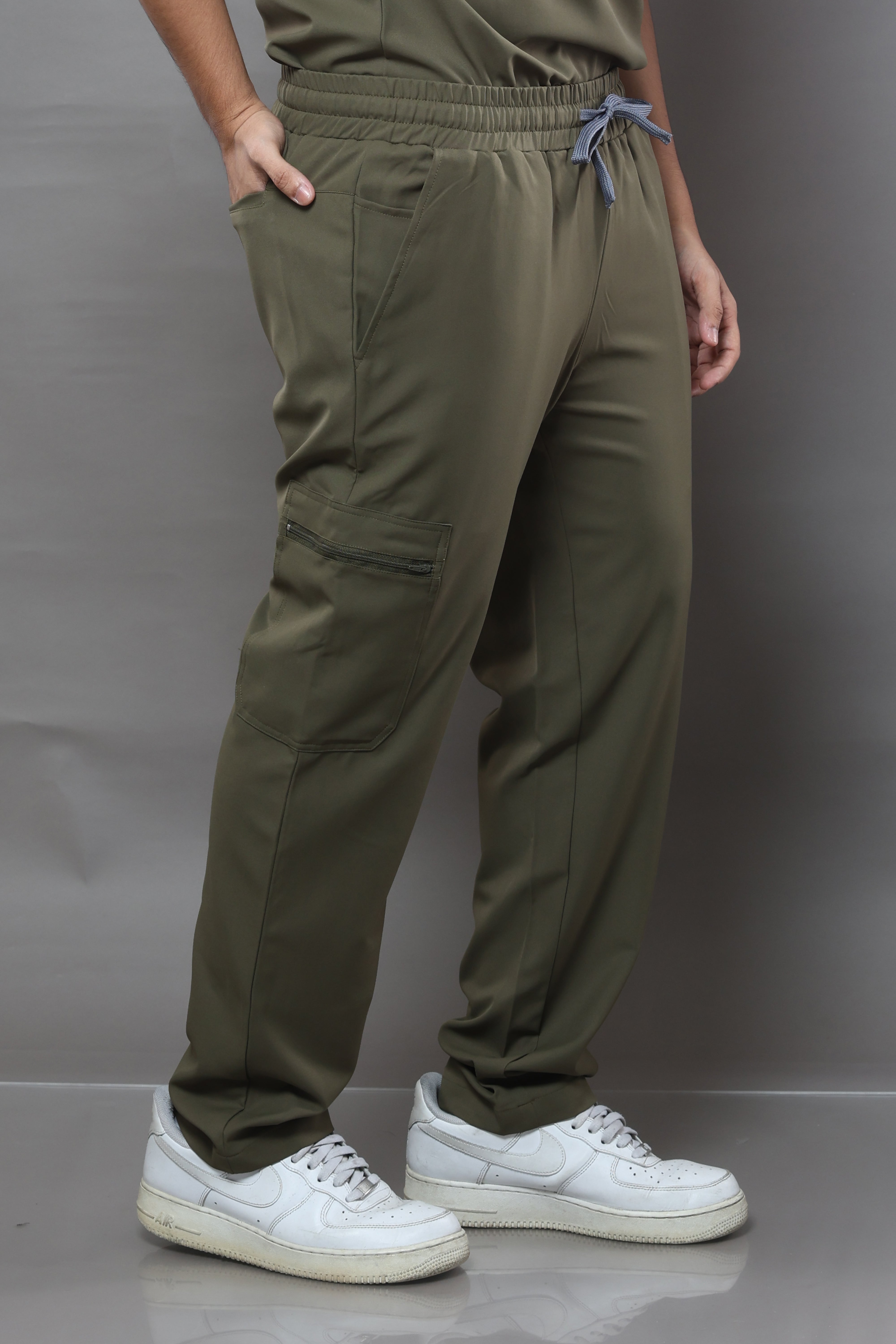 MENS Premium Stretch Scrub Set – ARMY GREEN