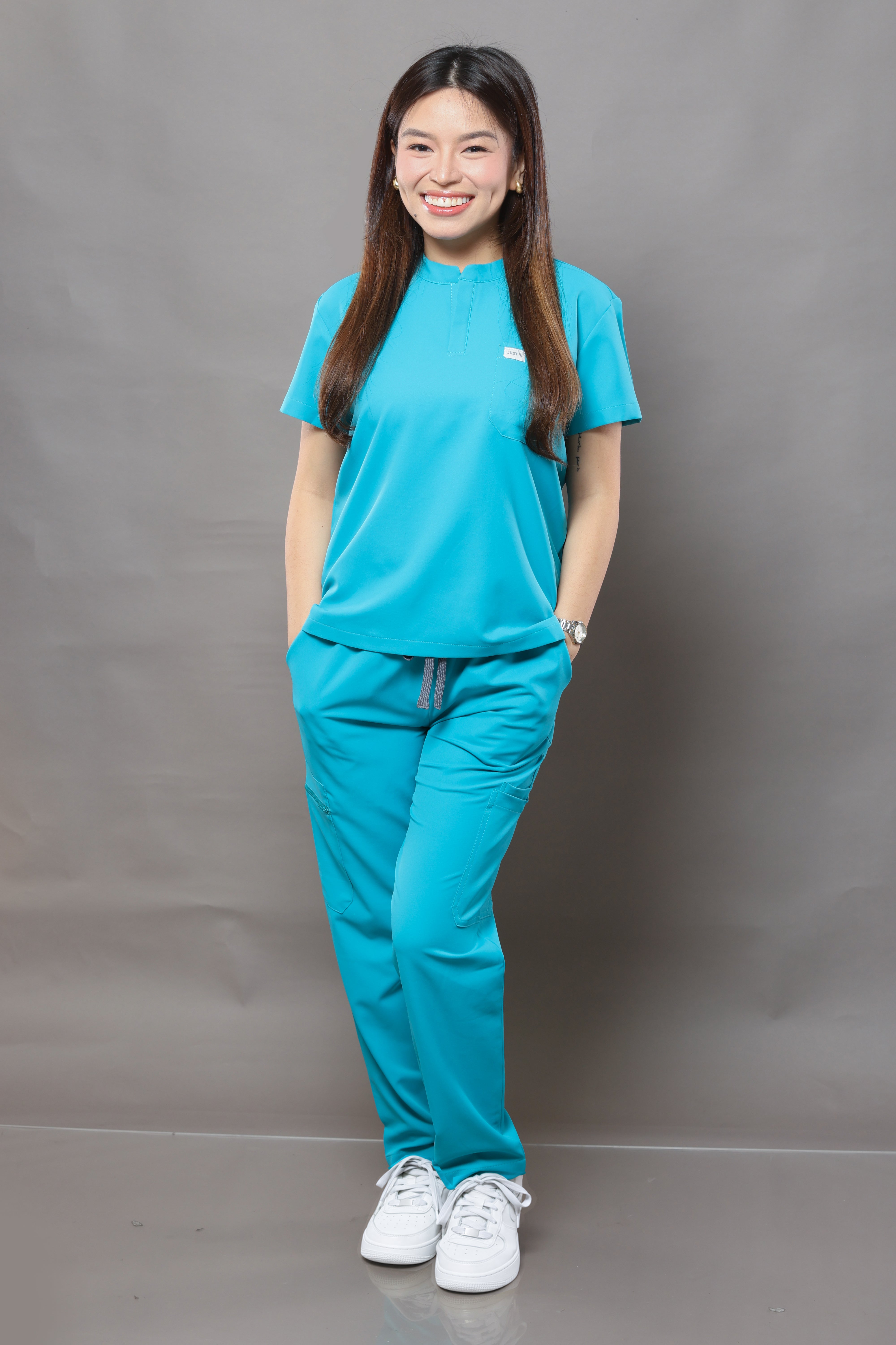 WMNS Premium Stretch Scrub Set - TIFANNY BLUE