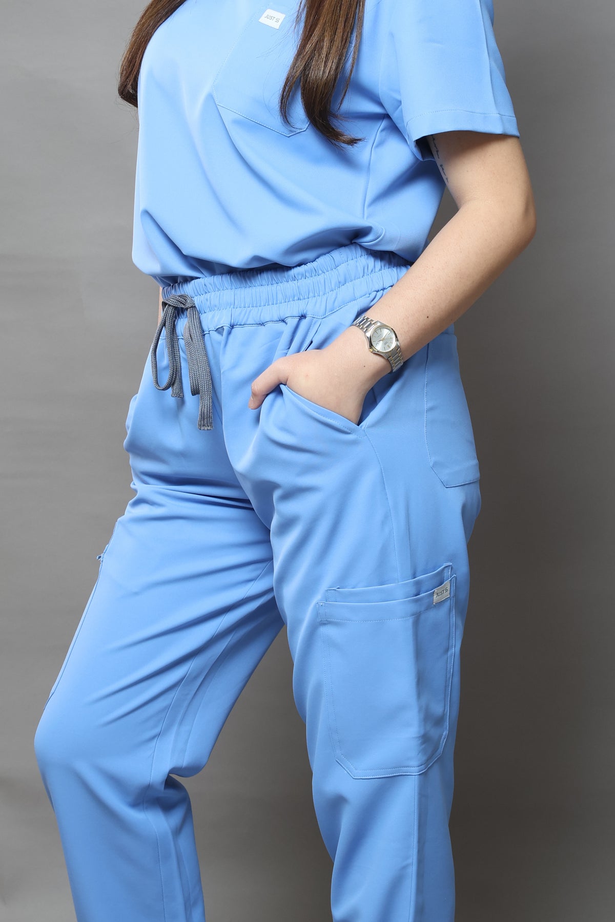 WMNS Premium Stretch  Scrub Set – POWDER BLUE
