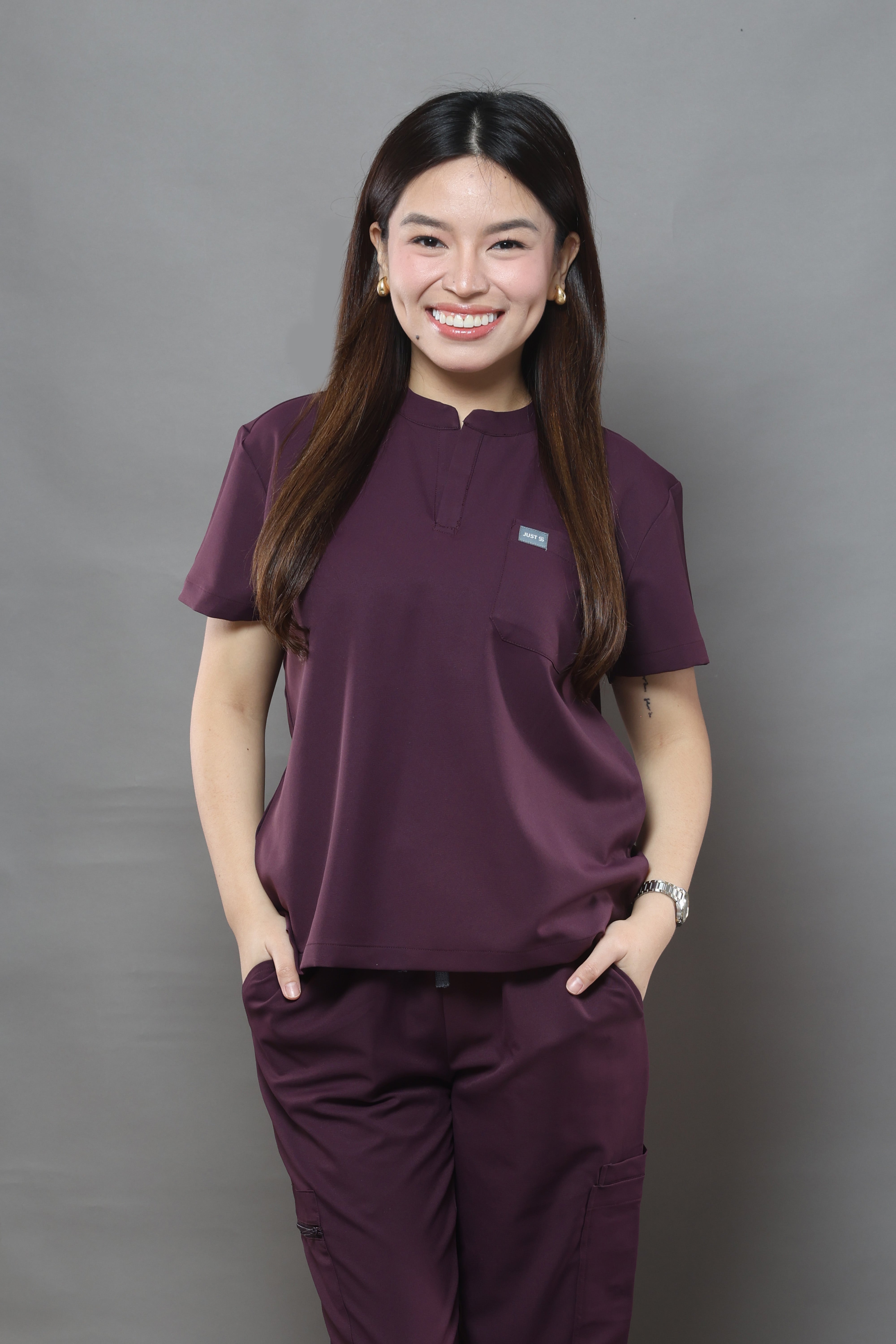 WMNS Premium Stretch  Scrub Set – PLUM