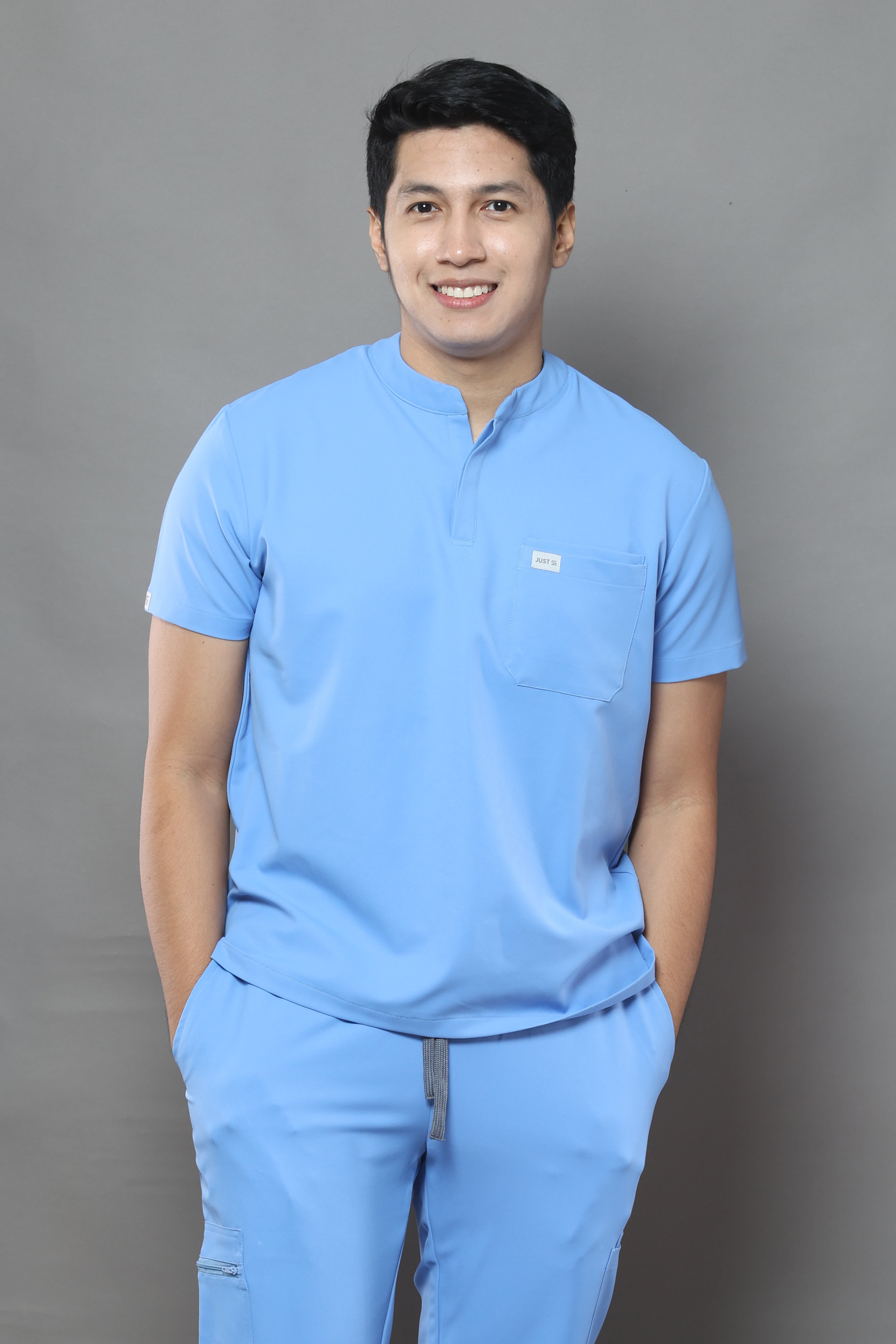 MENS Premium Stretch Scrub Set – POWDER BLUE