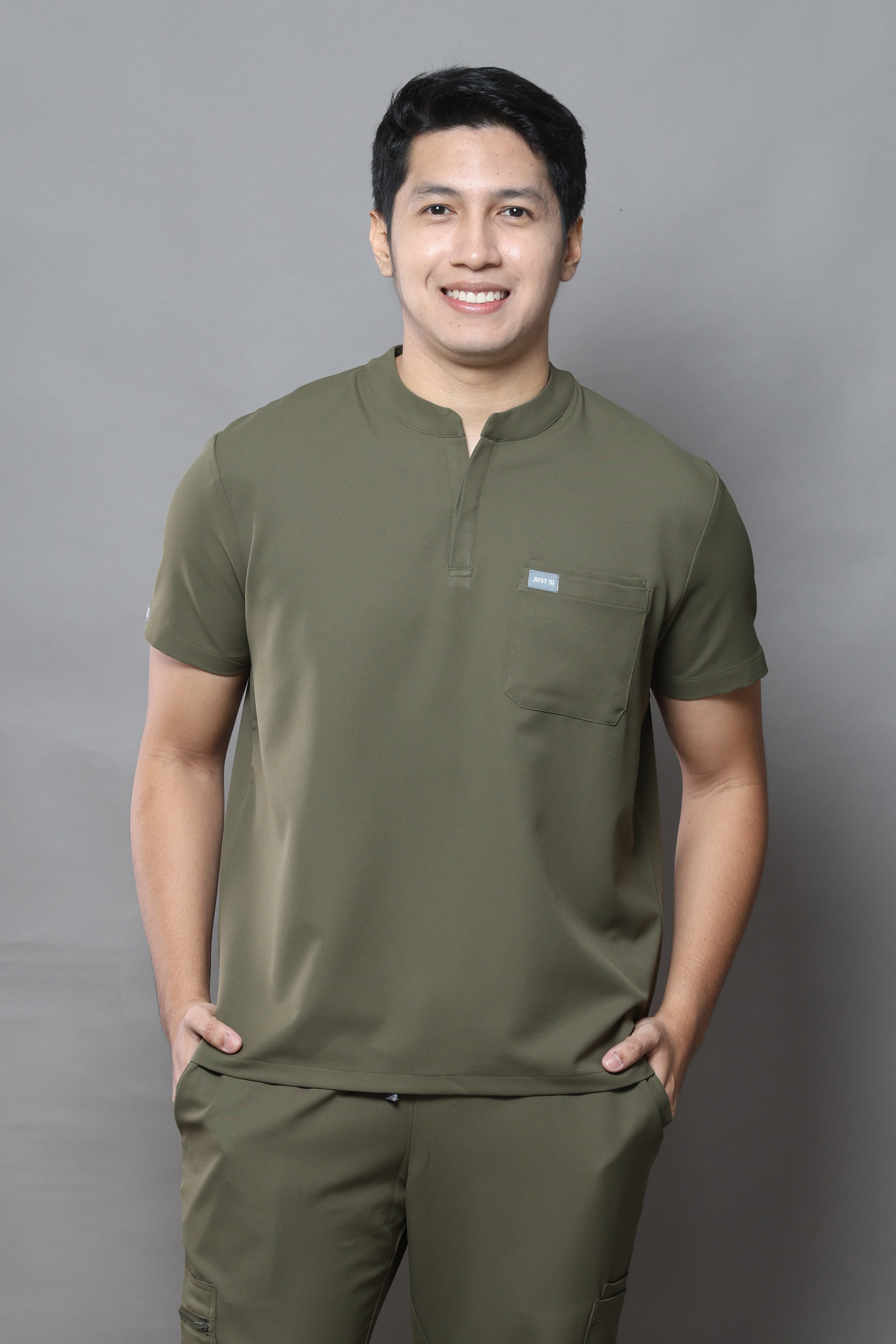 MENS Premium Stretch Scrub Set – ARMY GREEN
