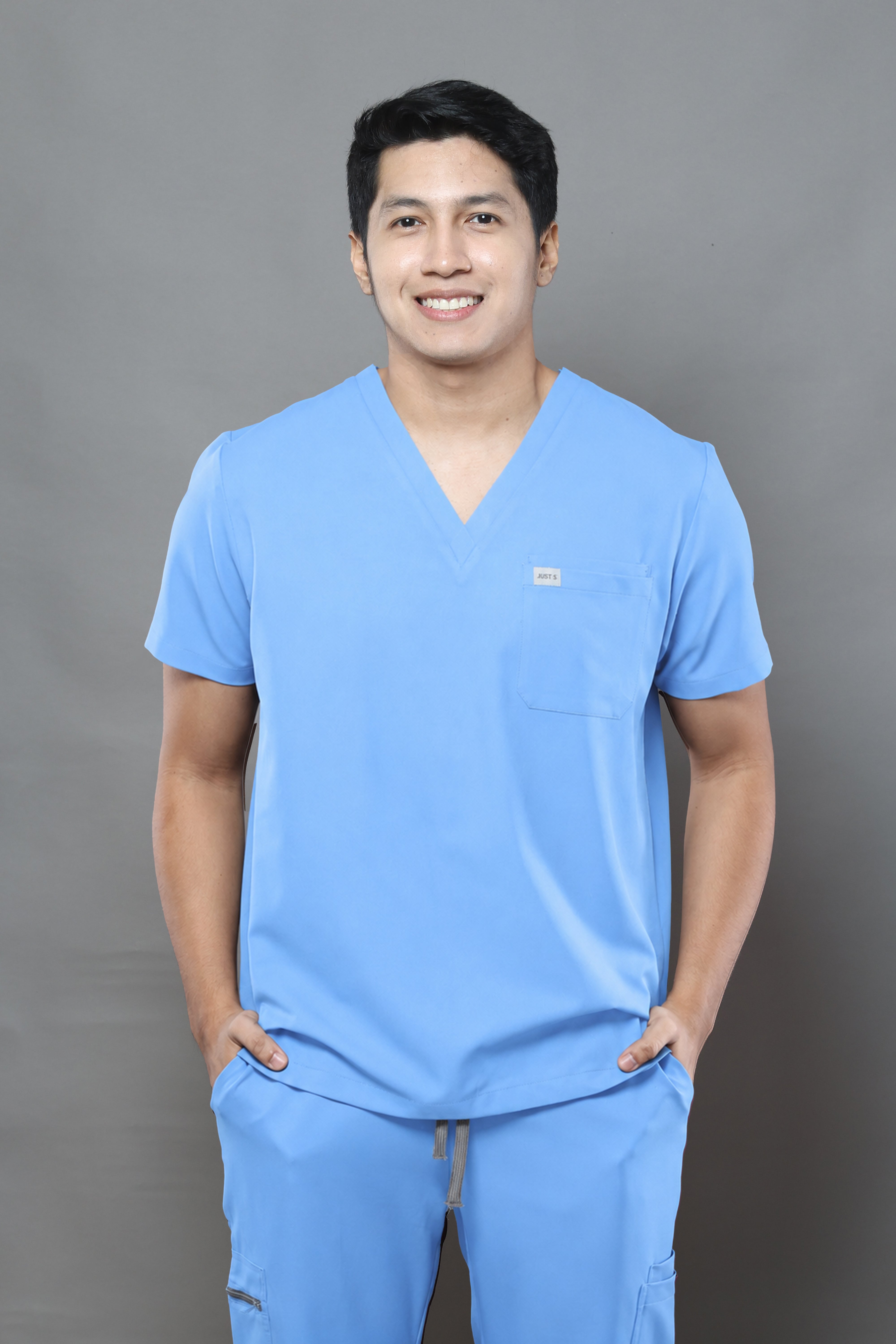 MENS Premium Stretch Scrub Set – POWDER BLUE