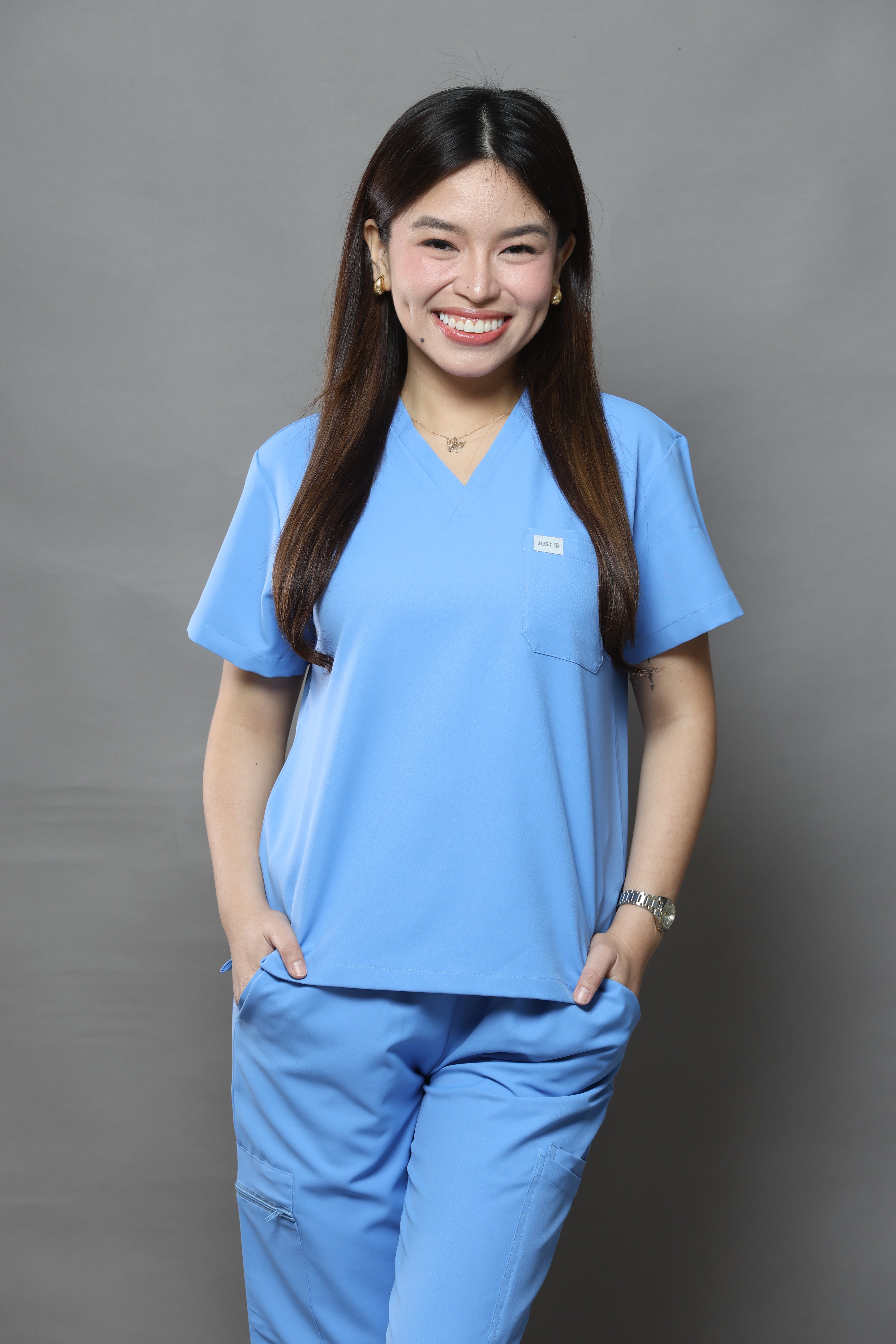 WMNS Premium Stretch  Scrub Set – POWDER BLUE