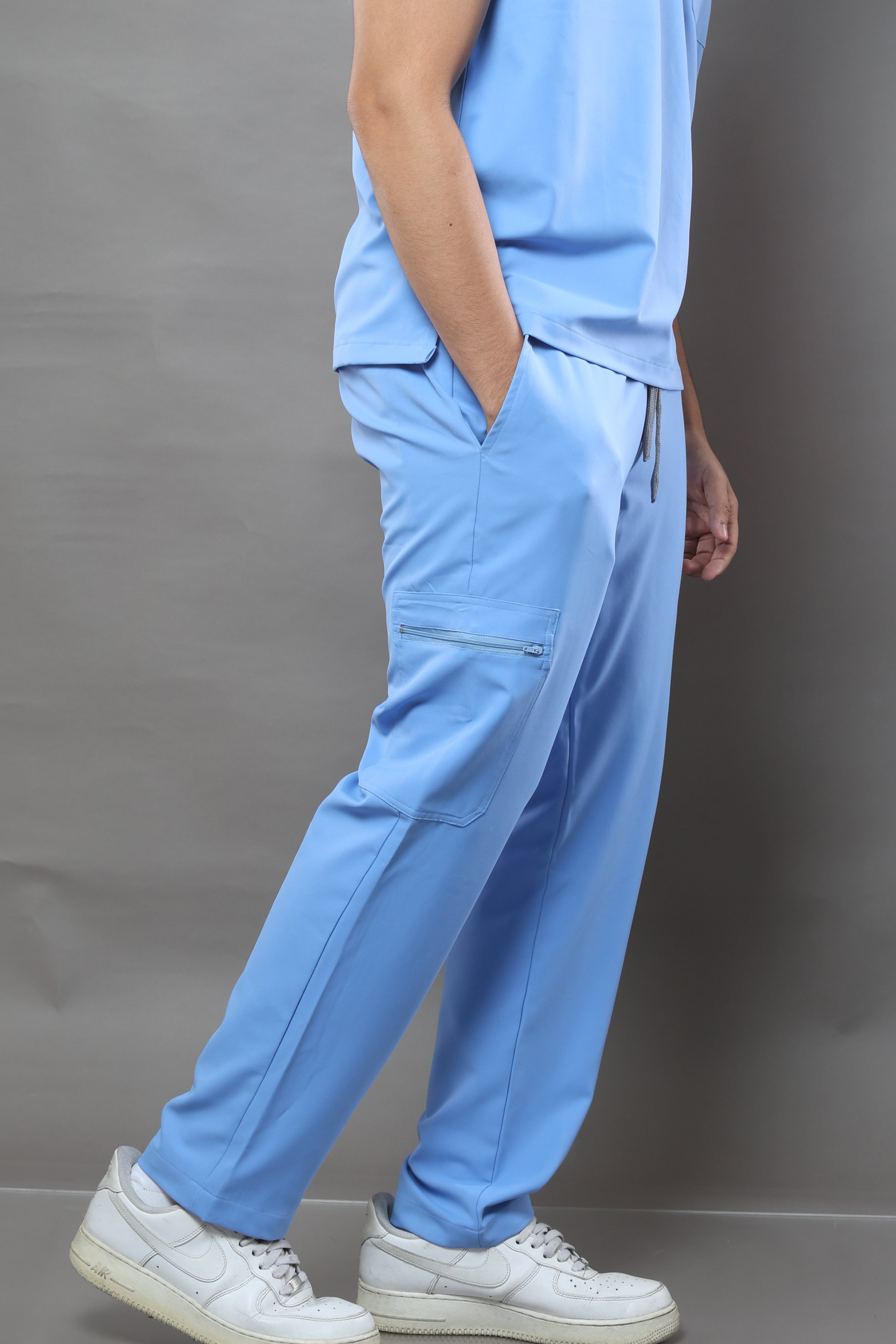 MENS Premium Stretch Scrub Set – POWDER BLUE