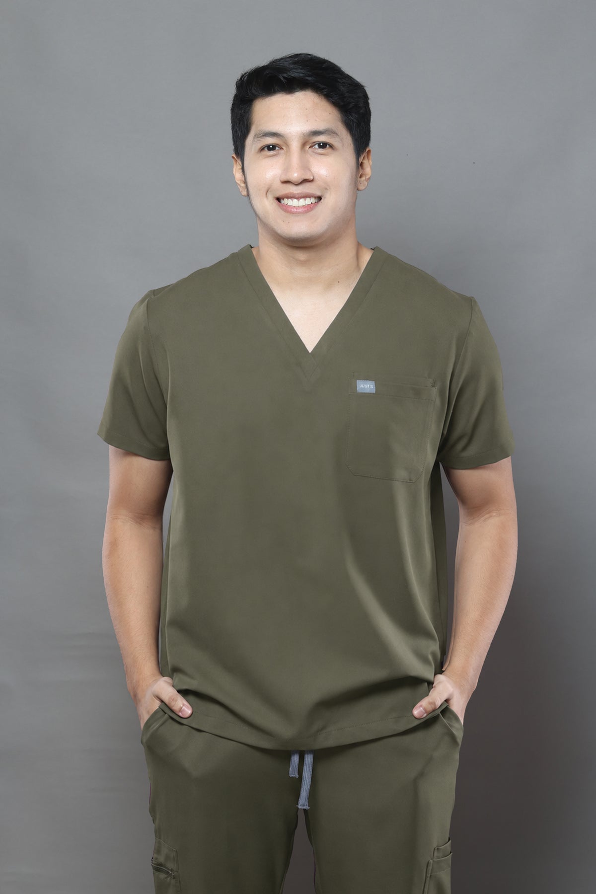 MENS Premium Stretch Scrub Set – ARMY GREEN